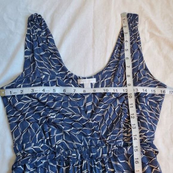 NY&C Stretch Sleeveless Ruffled V-Neck Bohemian Dress w/ Tie SZ Medium - Picture 8 of 10